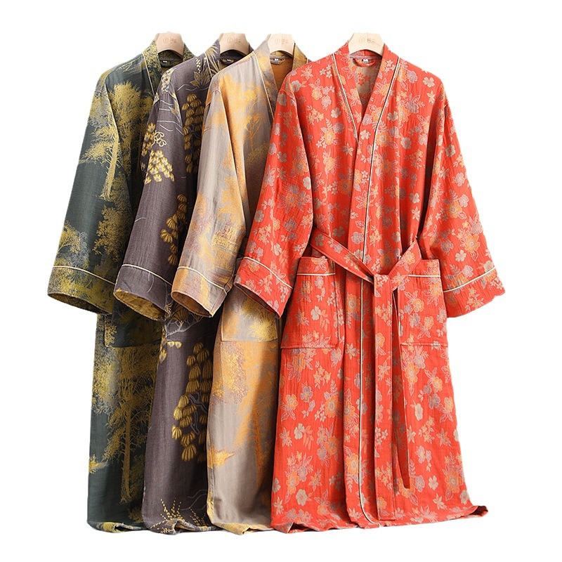 Summer Gauze Clothing - Albornoz de gasa de doble capa