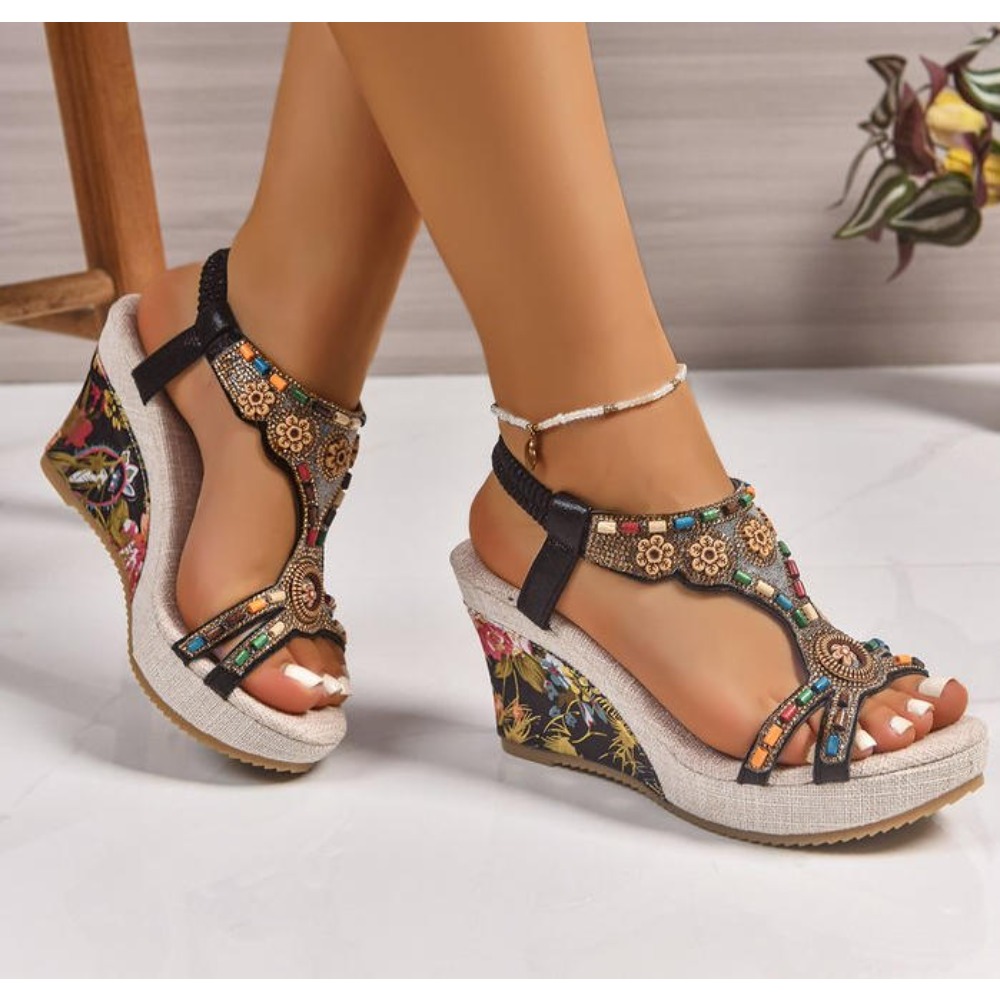Summer Clothing Dress - Sandalias de Plataforma con Cuña de