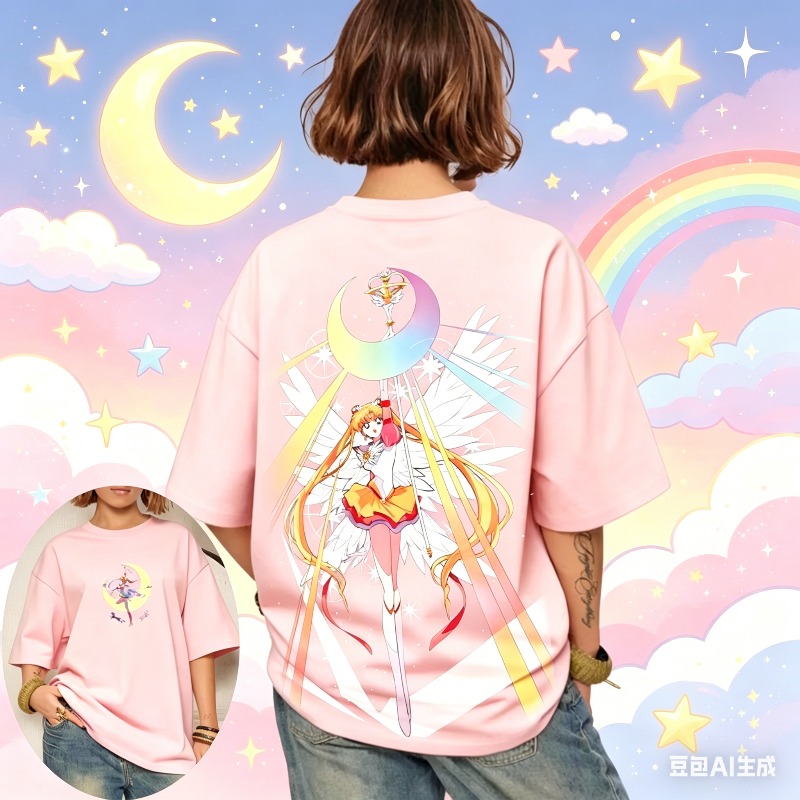 Japan Summer Clothing Women - Camiseta de Manga Corta Casual para
