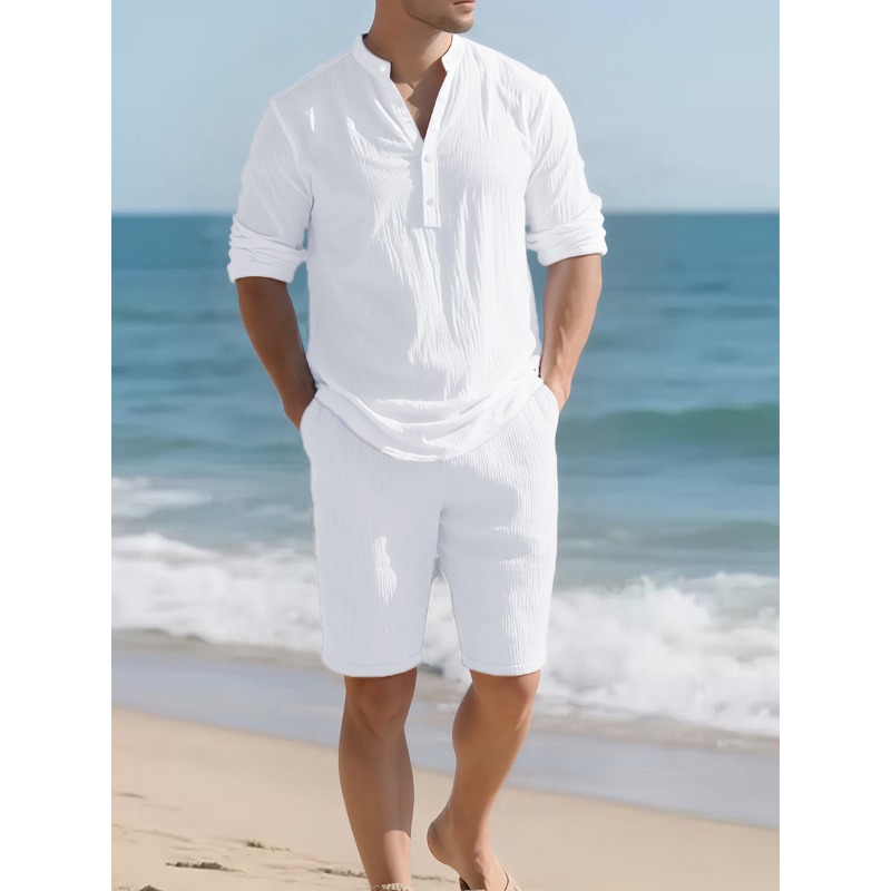 Linen Shorts Men - Conjunto de Dos Piezas de Lino
