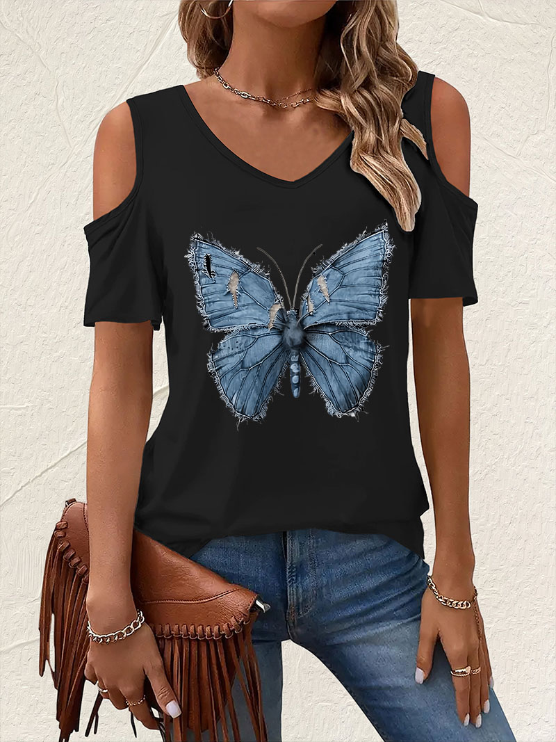 Summer Clothing Drop - Camiseta vintage con cuello en V