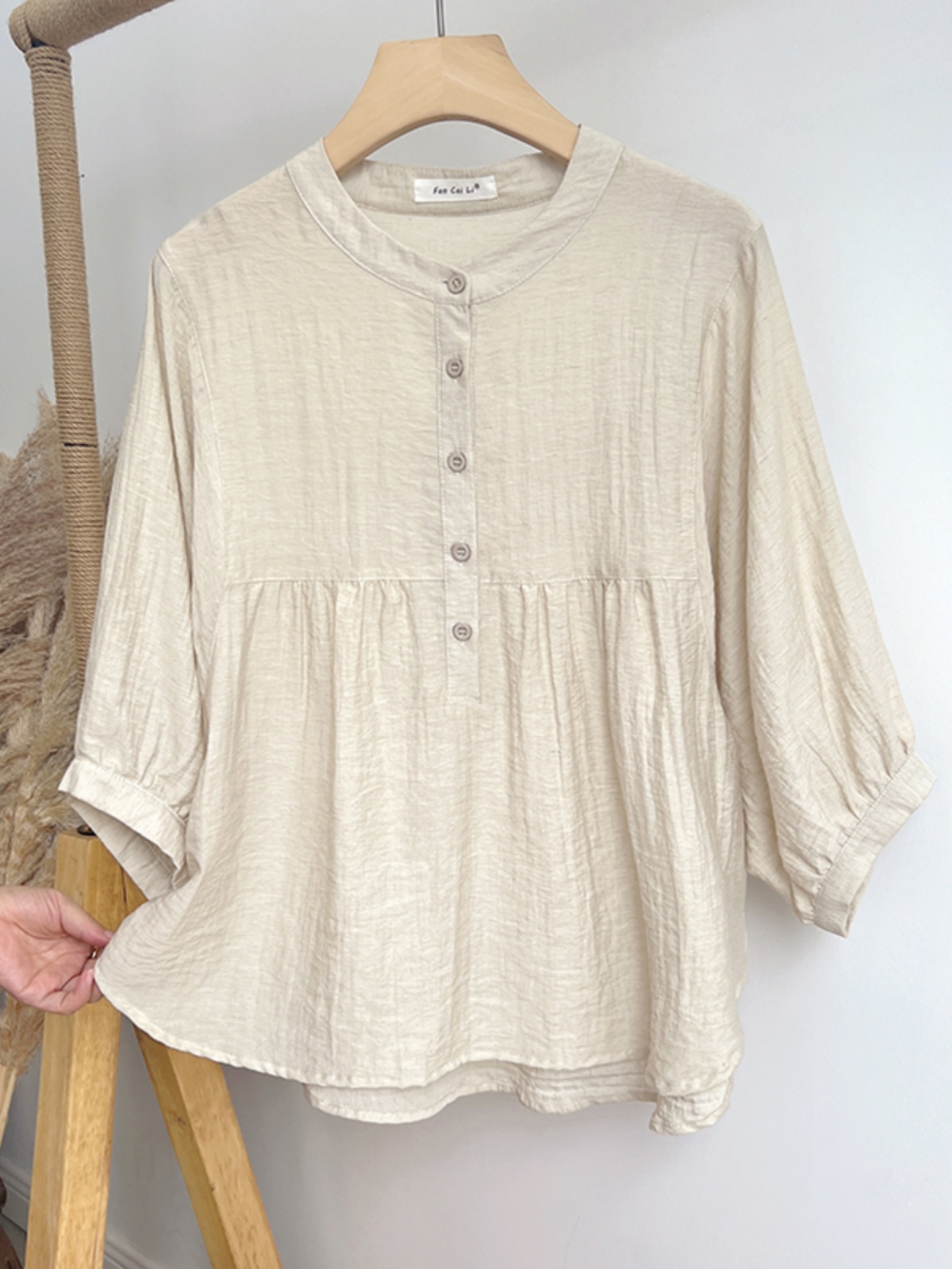 Japan Summer Clothing Women - Camisas sueltas de cuello redondo para