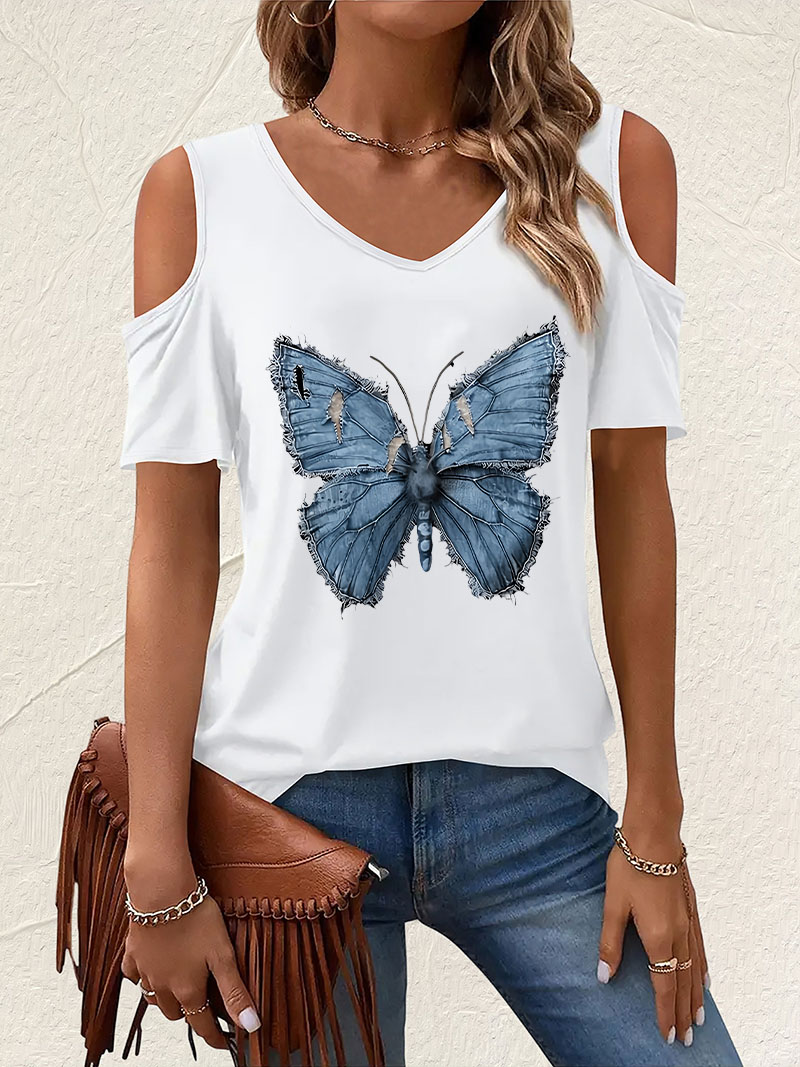 Camiseta vintage con cuello en - Summer Clothing Drop reseña y precio
