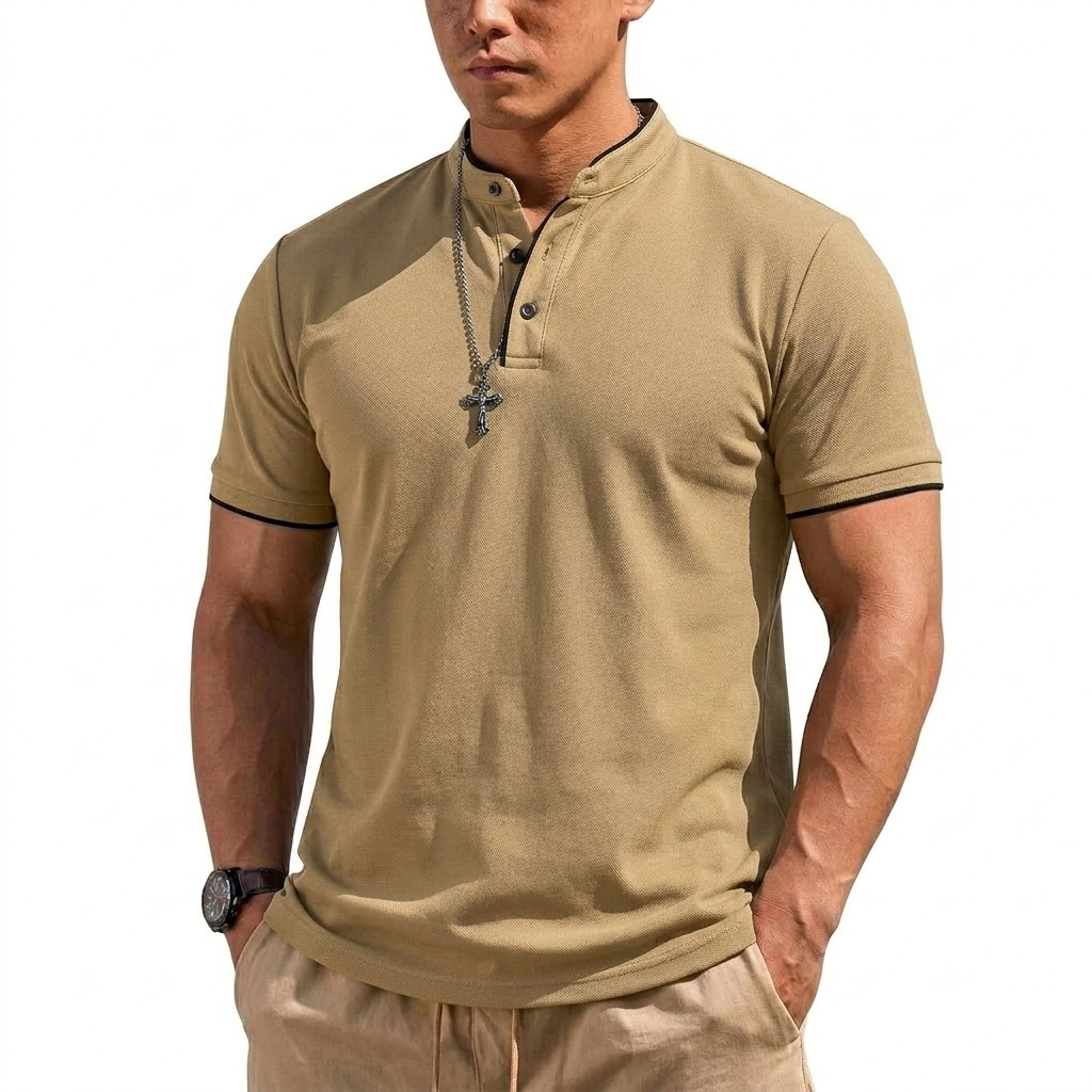 Camiseta Henley de Manga Corta - Summer Gym Clothing reseña y precio