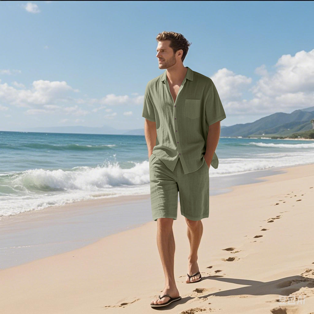 Conjunto de Dos Piezas de Lino - Linen Shorts Men reseña y precio